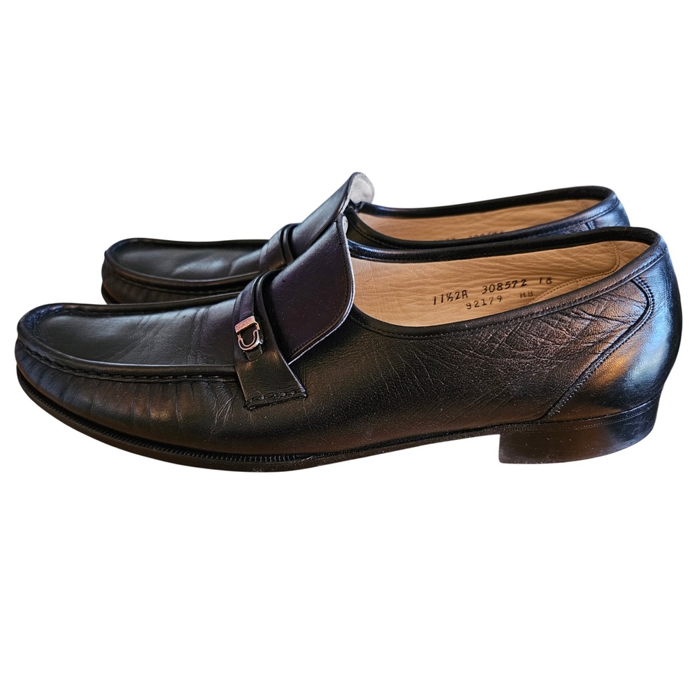 Florsheim Imperial Men Black Leather Moc Toe Bit Loafers 11.5 2A AA‎ Preppy Exec